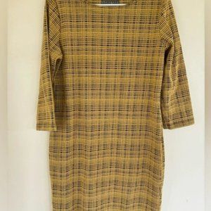 Women's Yellow and Black Pencil Dress Size 12